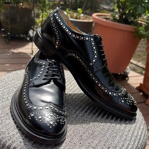 Robert Clergerie Studded Wingtip Shoes 43.5 Groom Wedding